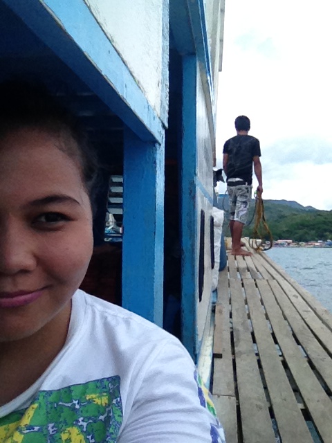 See the wooden deck? I sunbathed with the equally bored foreign passengers there. haha!